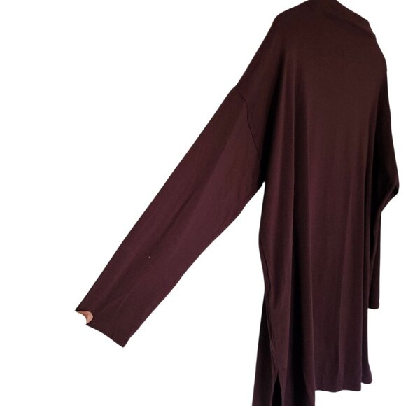 Eileen Fisher Women's Jersey Mock Burgundy Maroon Turtle Neck Tunic Size 1X - Picture 4 of 4